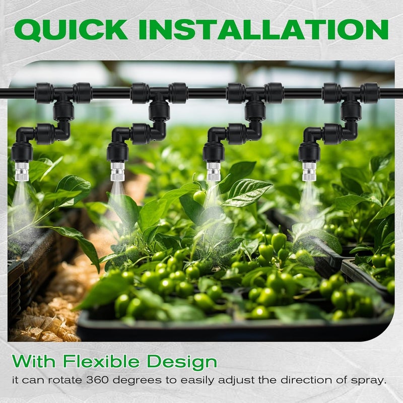DRELD 4 Pack 1/4'' Reptile Mister Nozzles, 360° Adjustable Reptile Misting Nozzles, Reptile Fogger Fine Mist Cooling System Nozzles for Reptile Terrarium Tank, Full Water Coverage, Garden Patio Greenhouse - Image 5